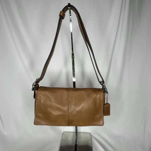 Coach Handbags - Coach 9848 Saddle Brown Shoulder/Crossbody Purse with Silver Hardware